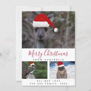 Australian Animals Red Script Multi Photo Collage Julkort