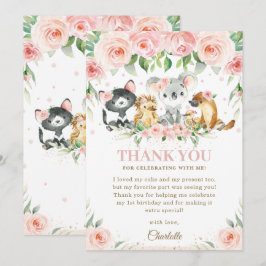 Australian Animals  Rosa Blommigt Birthday Baby Tack Kort