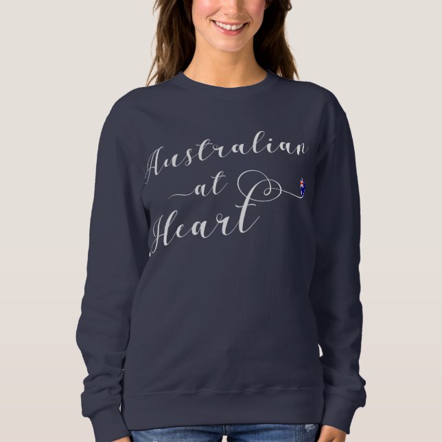 Australian At Heart Sweatshirt, Aus Tee Shirt (Framsida)