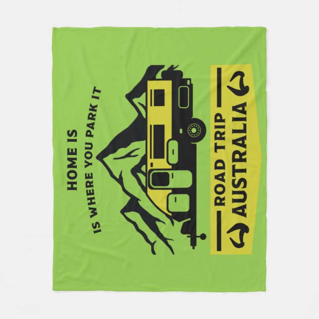 Australian Aussie Caravan Caravanning Summer Fleecefilt (Framsidan)