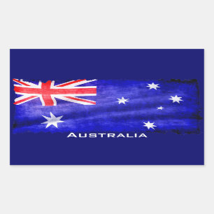 Australian, Aussie Flagga, Downunder Patriotic Fla Rektangulärt Klistermärke