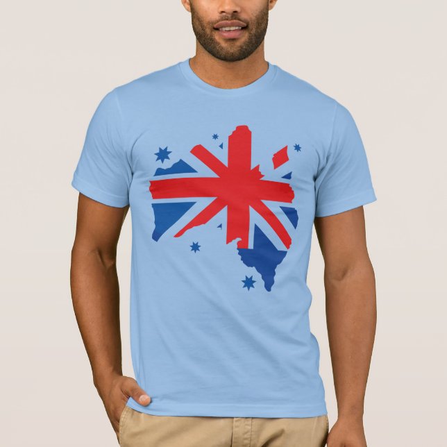Australian. Australian flag & Australian map. T Shirt (Framsida)