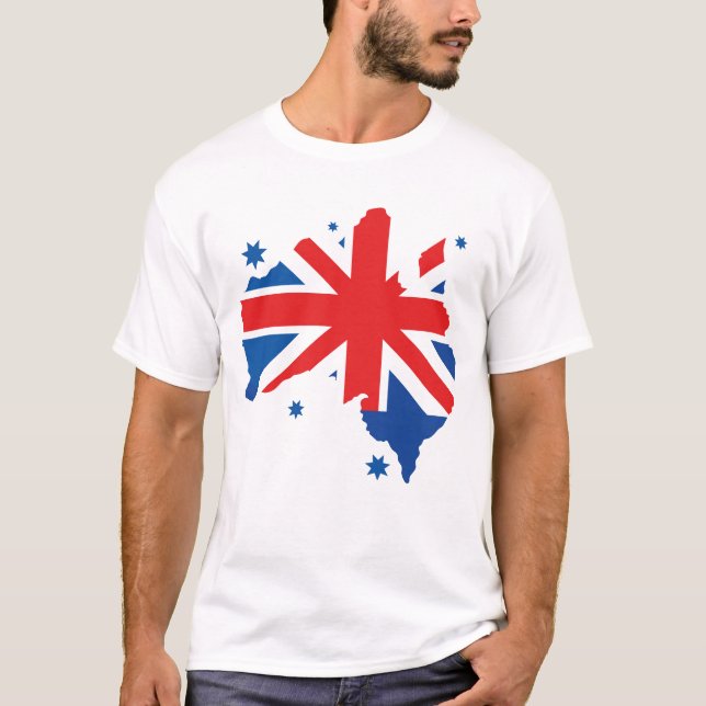 Australian. Australian flag & Australian map. T Shirt (Framsida)