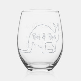 Australian Bachelorette Party Stemless Wine Glass