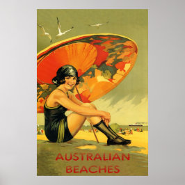 Australian Beaches Vintage Poster