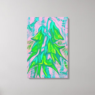 Australian Bird Flower, Tropical Blommigt Painting Canvastryck