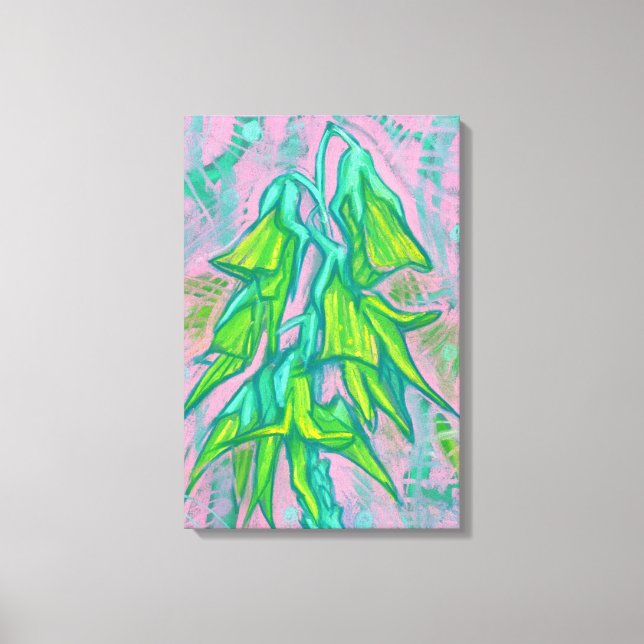 Australian Bird Flower, Tropical Blommigt Painting Canvastryck (Framsida)