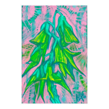 Australian Bird Flower, Tropical Blommigt Painting