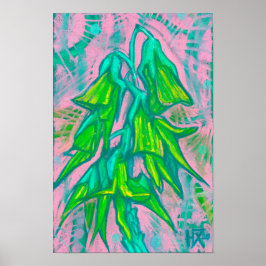 Australian Bird Flower, Tropical Blommigt Painting Poster