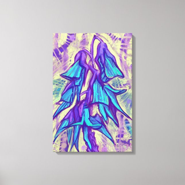 Australian Bird Flower, Tropical Blommigt Turcos Canvastryck (Framsida)