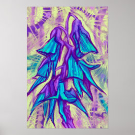 Australian Bird Flower, Tropical Blommigt Turcos Poster