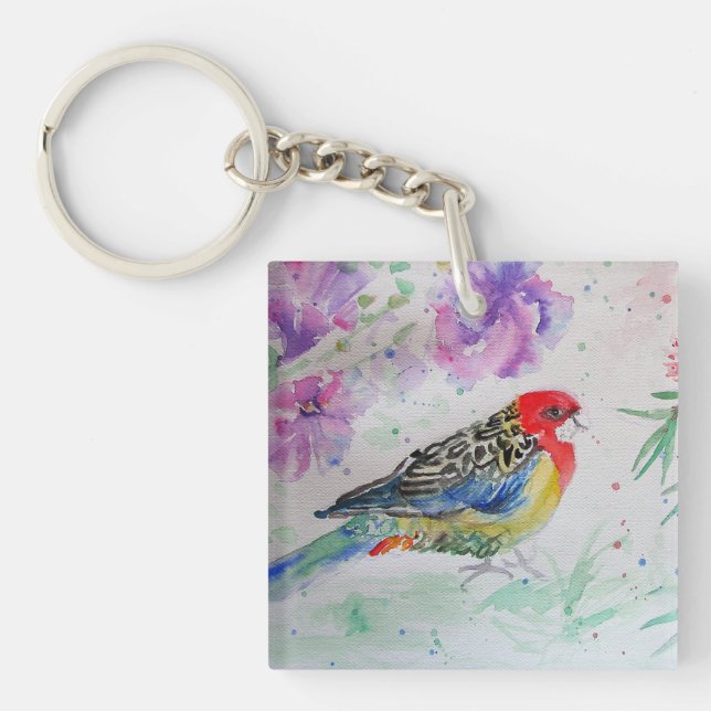 Australian Birds Rosella Parrot Watercolor Art (Framsidan)