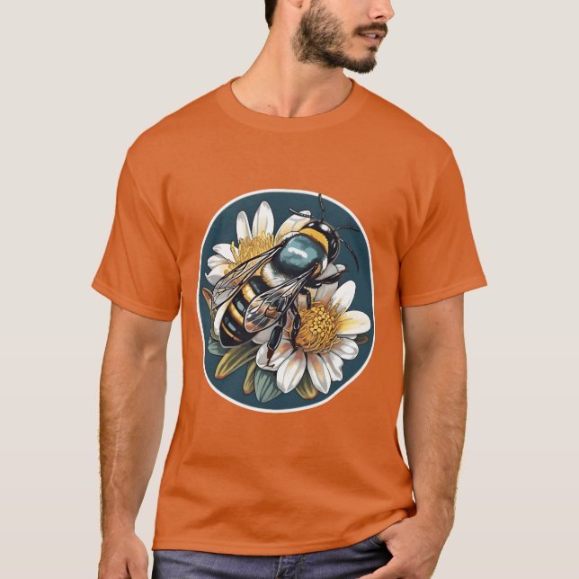 Australian Blue Banded Bee A Unique Native Species T Shirt (Framsida)