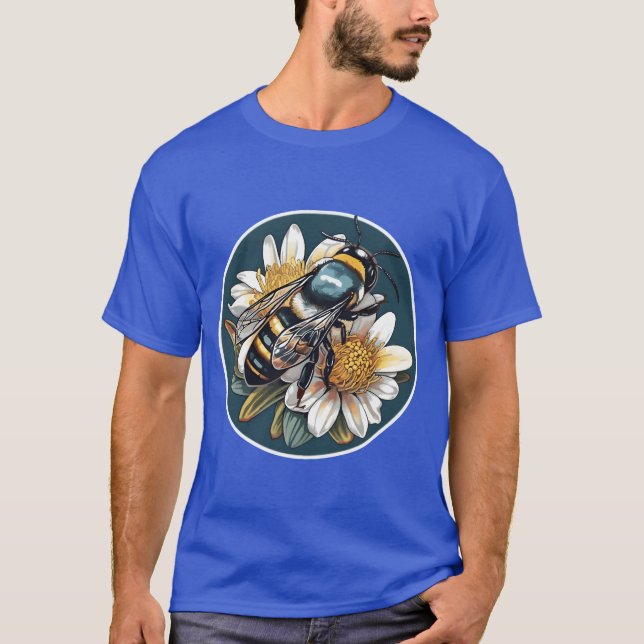 Australian Blue Banded Bee A Unique Native Species T Shirt (Framsida)