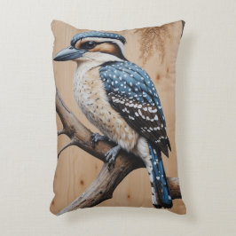 Australian Blue Kookaburra i en Träd Wildlife Art Prydnadskudde