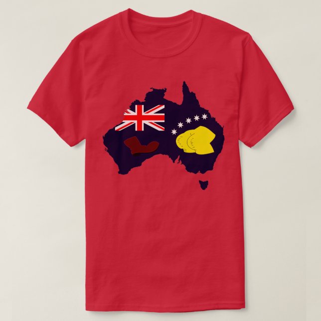 Australian Booting Flagga T Shirt (Design framsida)