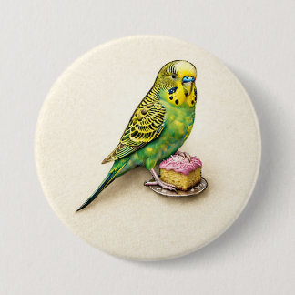 Australian Budgie Pink Lamington Large Badge Pin Knapp