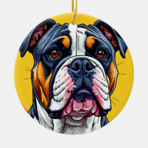 Australian Bulldog hund Julgransprydnad Keramik