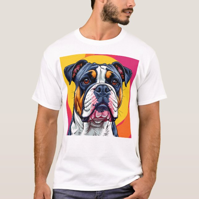 Australian Bulldog hund T Shirt (Framsida)