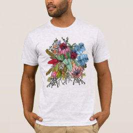 Australian Bush Flowers Bouquet Wattle Protea T Shirt