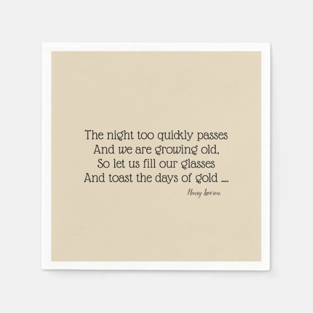 Australian Bush Poetry Papper BBQ Napkins Pappersservett (Framsidan)