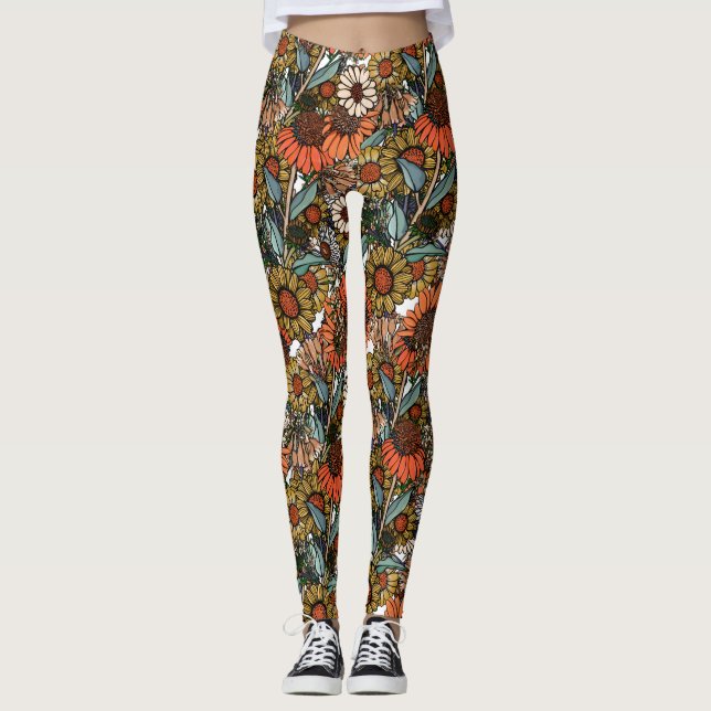Australian Bush WildblommGarden Leggings (Framsida)