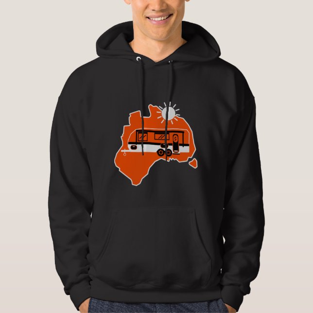 Australian Caravan Camping Hoodie (Framsida)