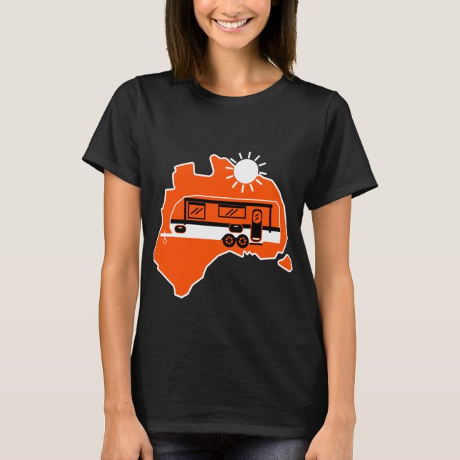 Australian Caravan Camping T-Shirt (Framsida)