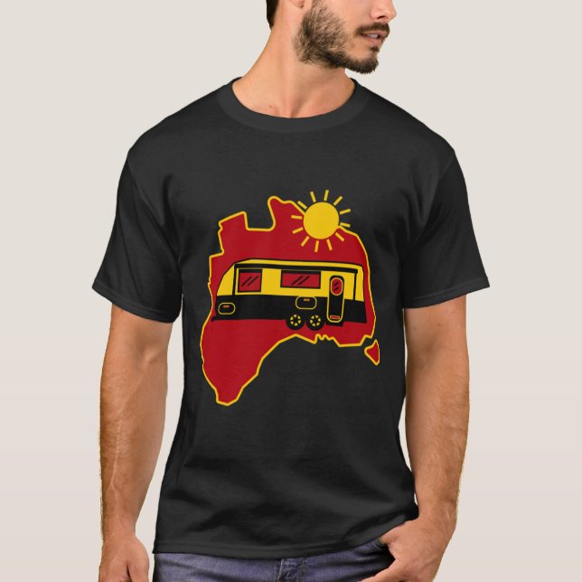 Australian Caravan Camping T Shirt (Framsida)
