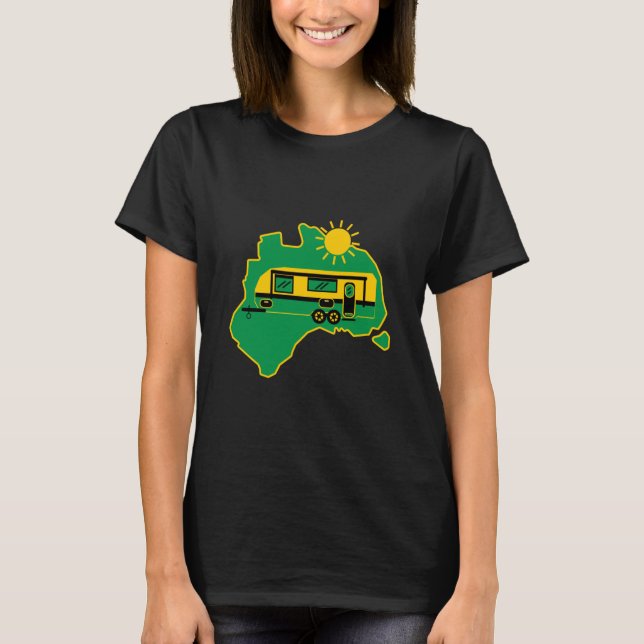 Australian Caravan Camping T-Shirt (Framsida)