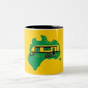 Australian Caravan Camping Två-Tonad Mugg