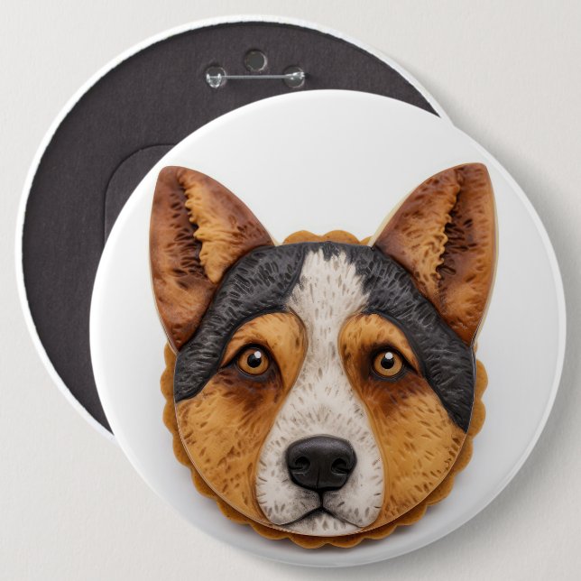 Australian Cattle Dog 3D Inspirerad Knapp (Framsida & baksida)