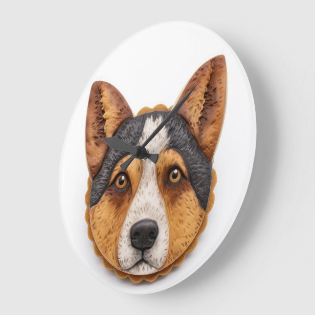 Australian Cattle Dog 3D Inspirerad Stor Klocka (Vinkel)