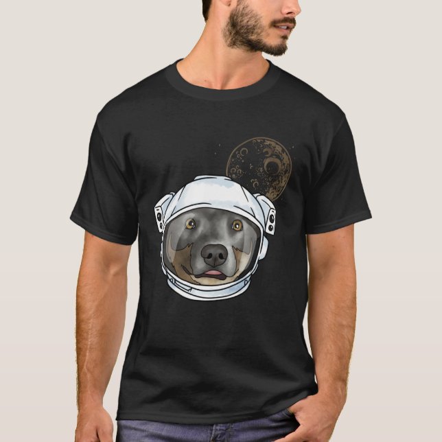 Australian Cattle Dog Astronaut Universum T Shirt (Framsida)