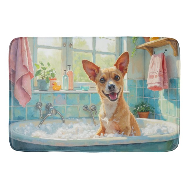 Australian Cattle Dog Bath Time Cheerful Bathroom  Badrumsmatta (Framsidan)