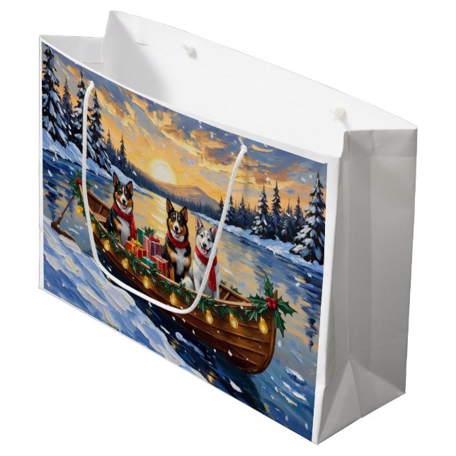Australian Cattle Dog Christmas Boat Holiday (Framsidan Vinklad)