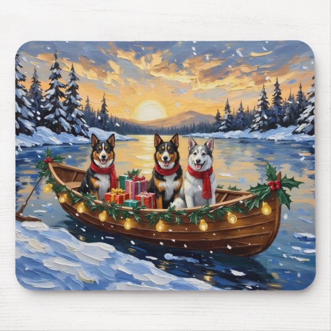 Australian Cattle Dog Christmas Boat Holiday Musmatta (Framsidan)