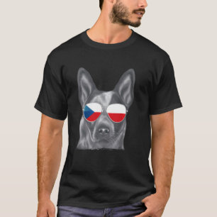 Australian Cattle Dog Hund Tjeckiska Flaggan Solgl T Shirt