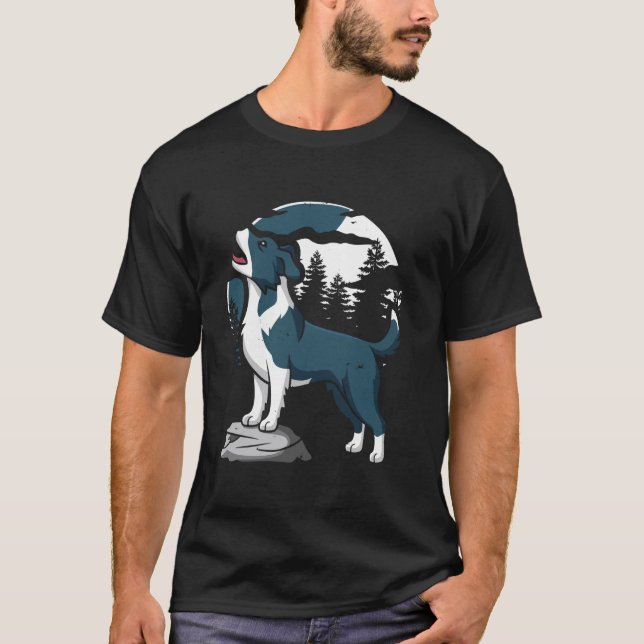 Australian Cattle Dog Hus - Ras Måne Ylande T Shirt (Framsida)
