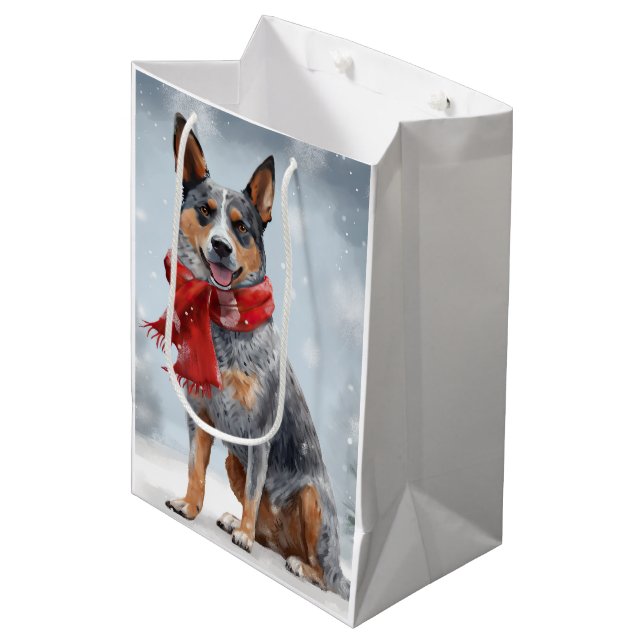 Australian Cattle Dog i snö jul  (Framsidan Vinklad)