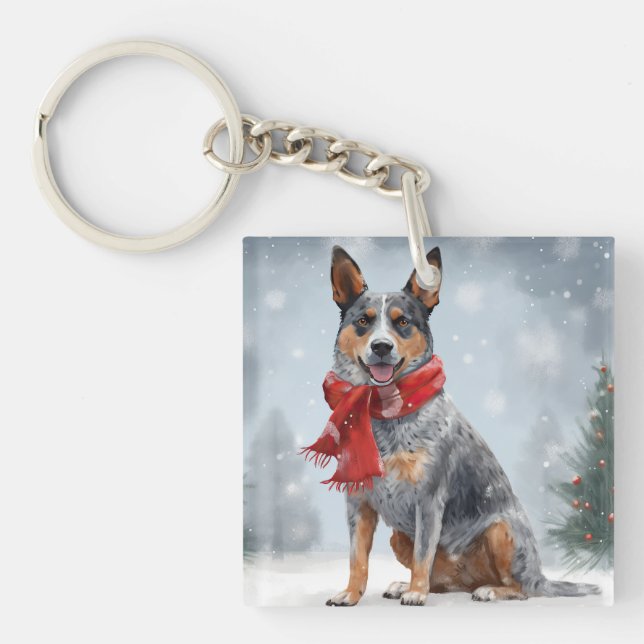 Australian Cattle Dog i snö jul (Framsidan)