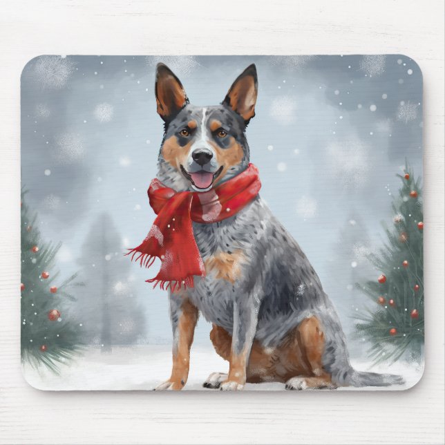 Australian Cattle Dog i snö jul  Musmatta (Framsidan)