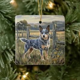 Australian Cattle Dog Julgransprydnad Keramik
