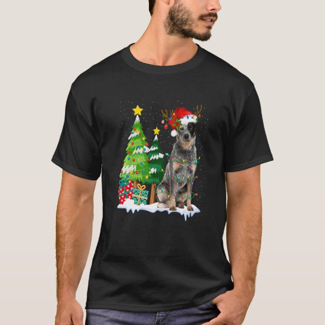 Australian Cattle Dog Julhatt Ren Jul T Shirt (Framsida)