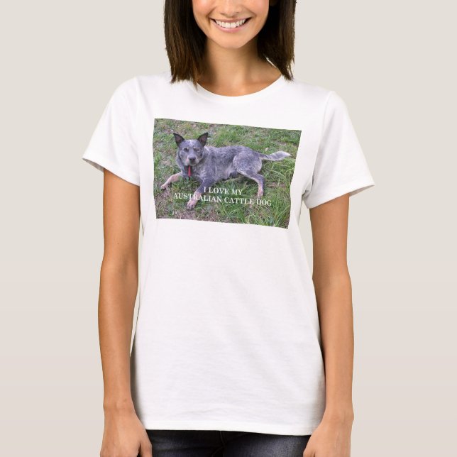 Australian cattle dog kärlek med bild t shirt (Framsida)