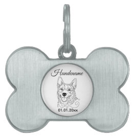 Australian Cattle Dog Line Art Personalized Tag ID-bricka Husdjur