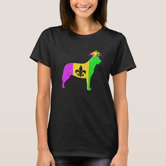 Australian Cattle Dog Lover Mardi Gras Carnival Pa T Shirt (Framsida)
