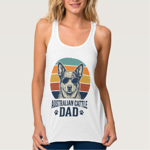 Australian Cattle Dog Pappa Vintage Sunset Tröja_1 Linne Med Racerback