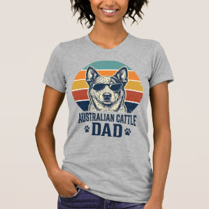 Australian Cattle Dog Pappa Vintage Sunset Tröja_1 T Shirt