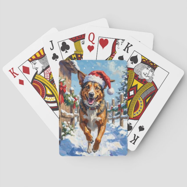 Australian Cattle Dog Red Heeler Christmas Casinokort (Baksidan)